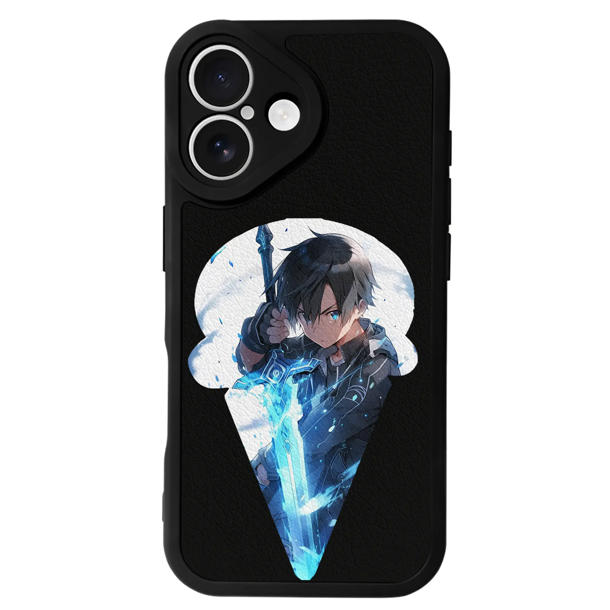 ソードアートオンライン グッズ キリト - IPhone 16シリーズ対応 ・ シリコンスマホケース ・ レザー調 ・ 高精度フィット ・ 耐衝撃 ・ ワイヤレス充電対応 ・ 精密カット